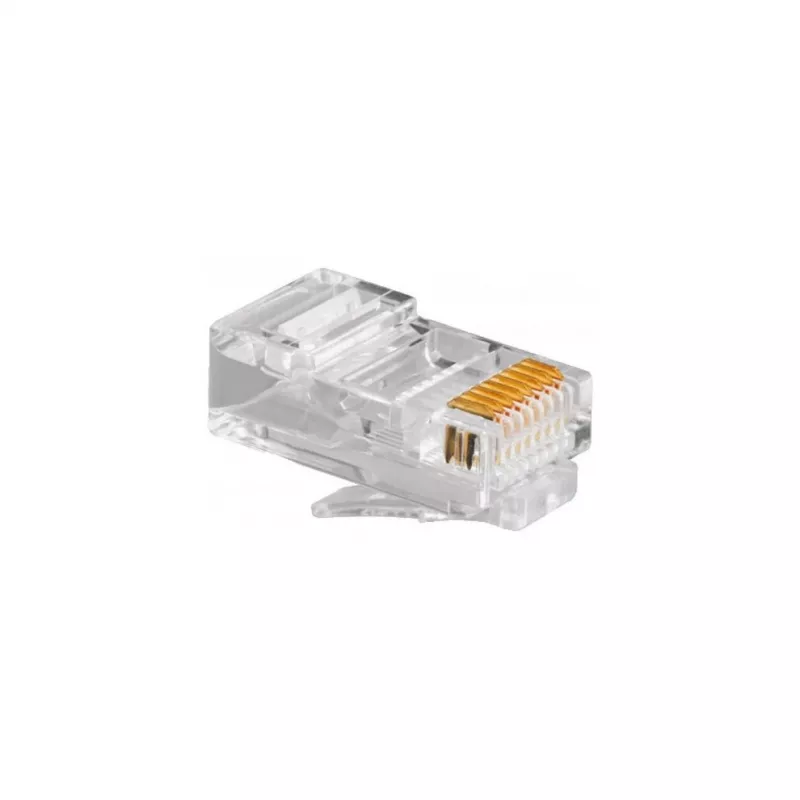 RJ45 kištukas GEMBIRD PLUG3UP6/100, Cat5, tiesus, permatomas, auksuoti kontaktai, pakuotė 100 vnt.
