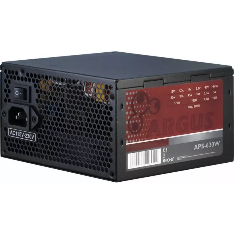 Inter-Tech Argus APS maitinimo blokas 620 W 20+4 pin ATX juodas