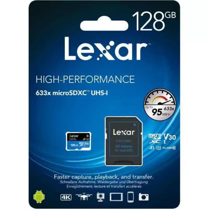 Lexar 633x 128 GB MicroSDXC UHS-I Class 10 atminties kortelė