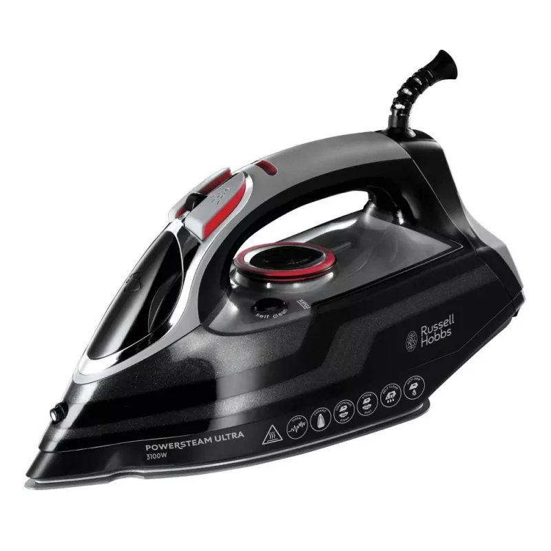 Lyginimo lygintuvas Russell Hobbs 20630-56 sausas ir garinis, keraminis padas, 3100 W, juoda, pilka