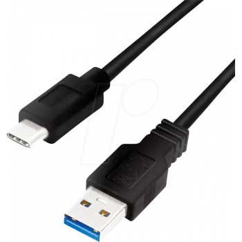 Logilink USB laidas – USB A (mot.) į USB-C (pat.) – USB 3.2 Gen 1 – 3 A – 1 m – juodas (CU0168)