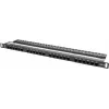 Lanberg PPU5-0024-B - 24 prievadų RJ-45 Cat5e skydelis, 19 colių, 0,5U, juodas