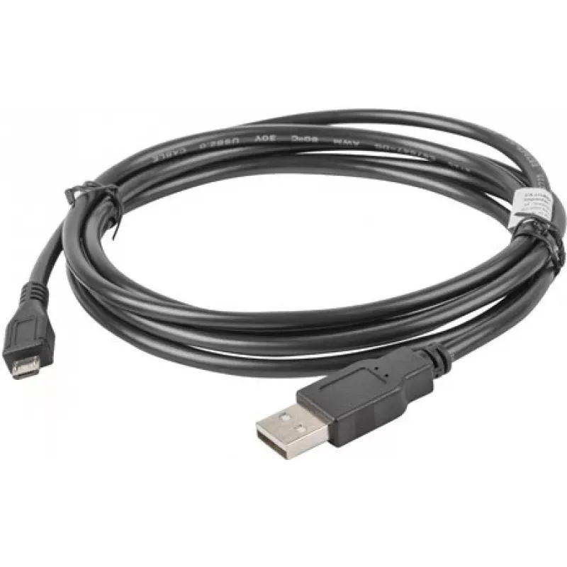 USB 2.0 laidas LANBERG CA-USBM-10CC-0018-BK, Micro-USB B į USB A, 1,8 m, juodas