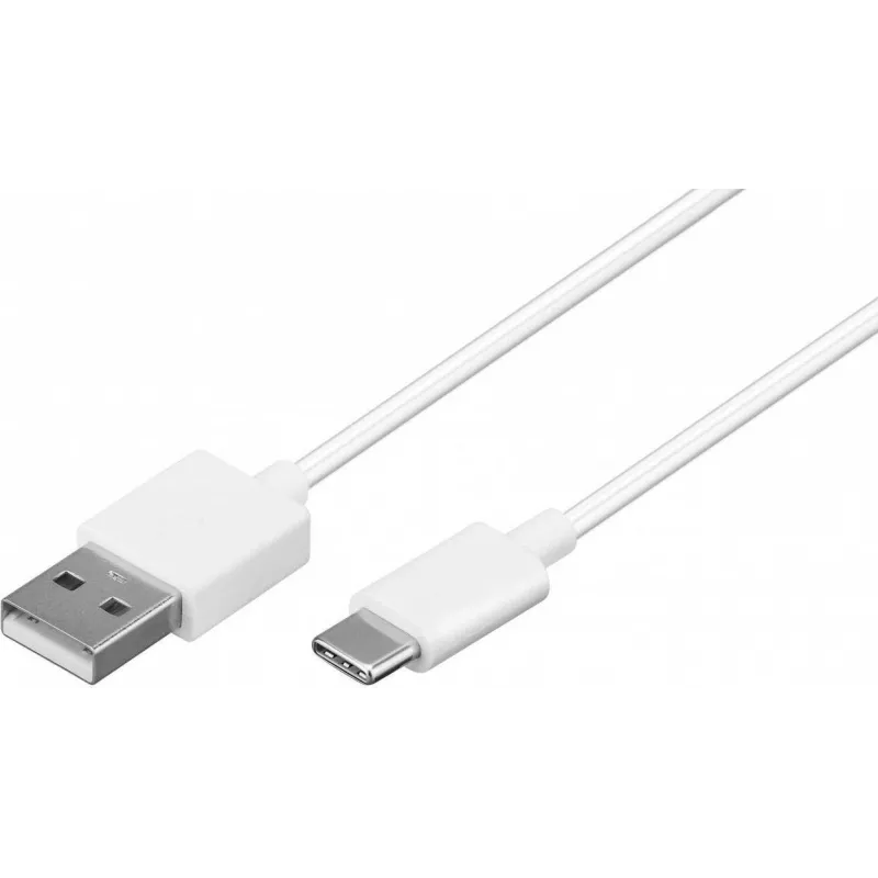 Wentronic 59130 2m USB-A USB-C laidas, baltas (59130)