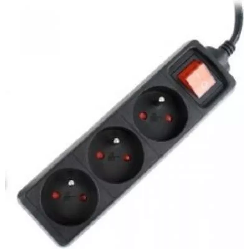 Gembird EG-PSU3F-01 apsauginis filtras nuo viršįtampių, juodas, 3 AC lizdai, 230 V, 0,6 m