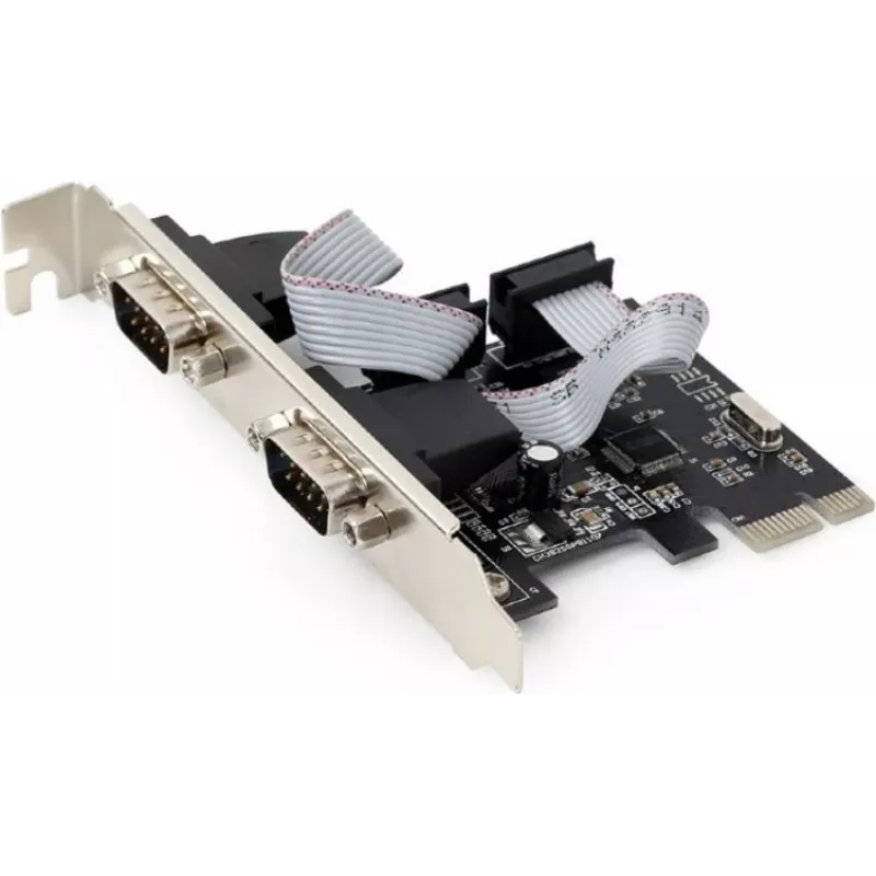 Vidinė serijinė plokštė GEMBIRD SPC-22 PCIe RS-232 Low-profile, WCH382, 16000 Kbit/s, 67×120×20 mm, juoda