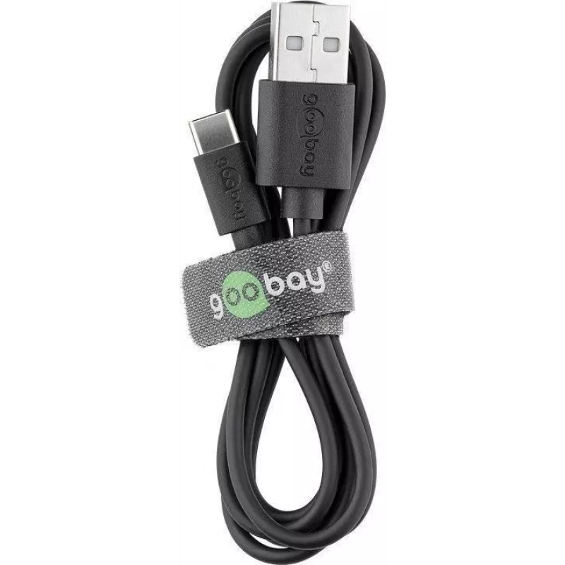 Wentronic Goobay USB laidas USB-A (kištukas) į USB-C (kištukas) USB 2.0 3 A 2,0 m juodas (59122)