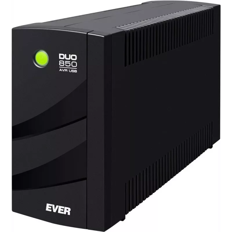 EVER DUO 850 AVR USB - nepertraukiamo maitinimo šaltinis (UPS) - AC 230 V - 550 W - 850 VA - vienfazis - 2 x Bleisure 5 Ah - USB - 6 išvesties lizdai