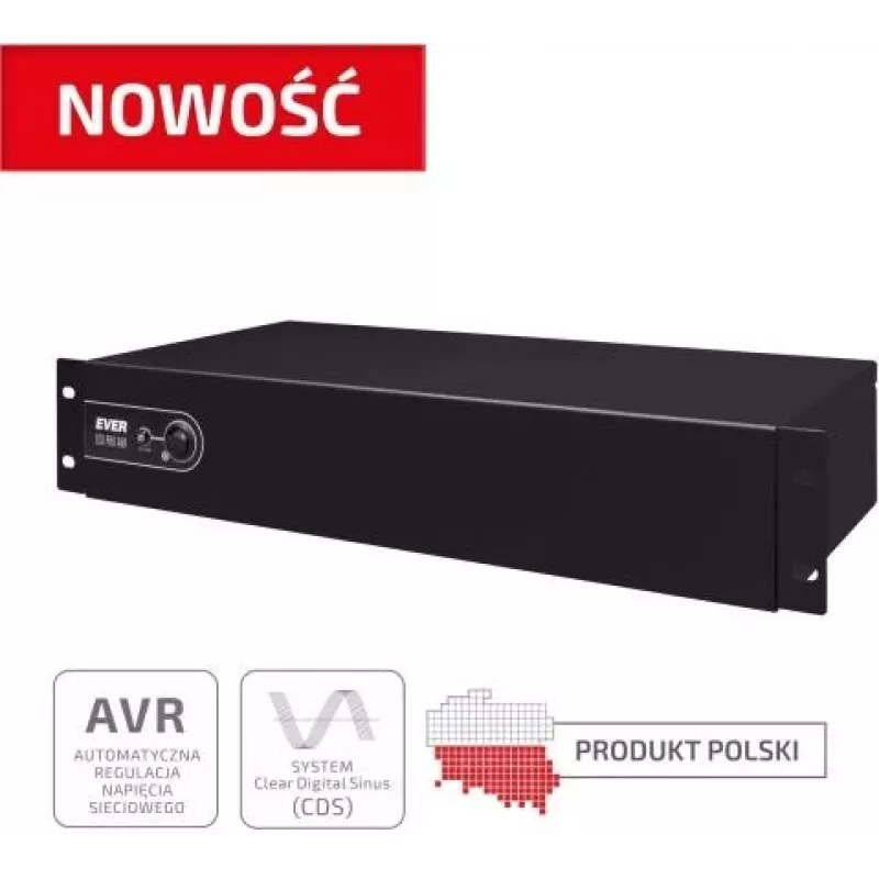 UPS EVER ECO Pro 1200 AVR CDS, 1,2 kVA (650 W), 2U, 3× C13, USB-B, AVR