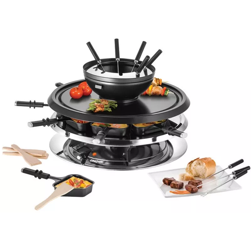 Unold 48726 raclette grilis 8 asmenims 1300 W Juodas, Nerūdijantis plienas