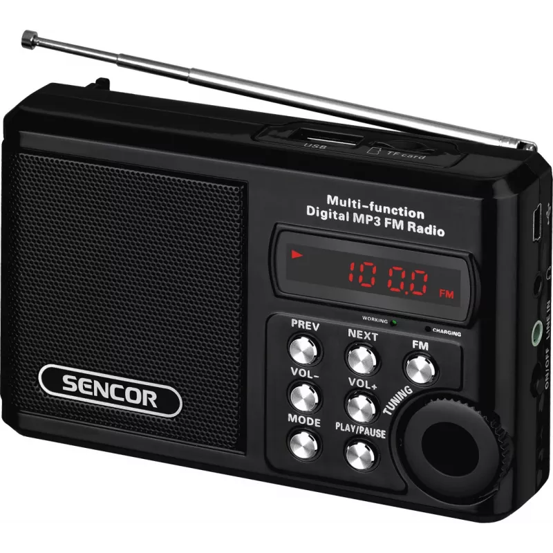 Nešiojamas radijo imtuvas SENCOR SRD 215 B su MP3, USB, SD