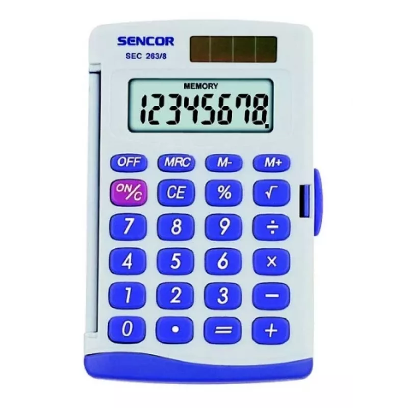 Pagrindinis skaičiuotuvas Sencor SEC 263/8 Kišeninis Pilkas