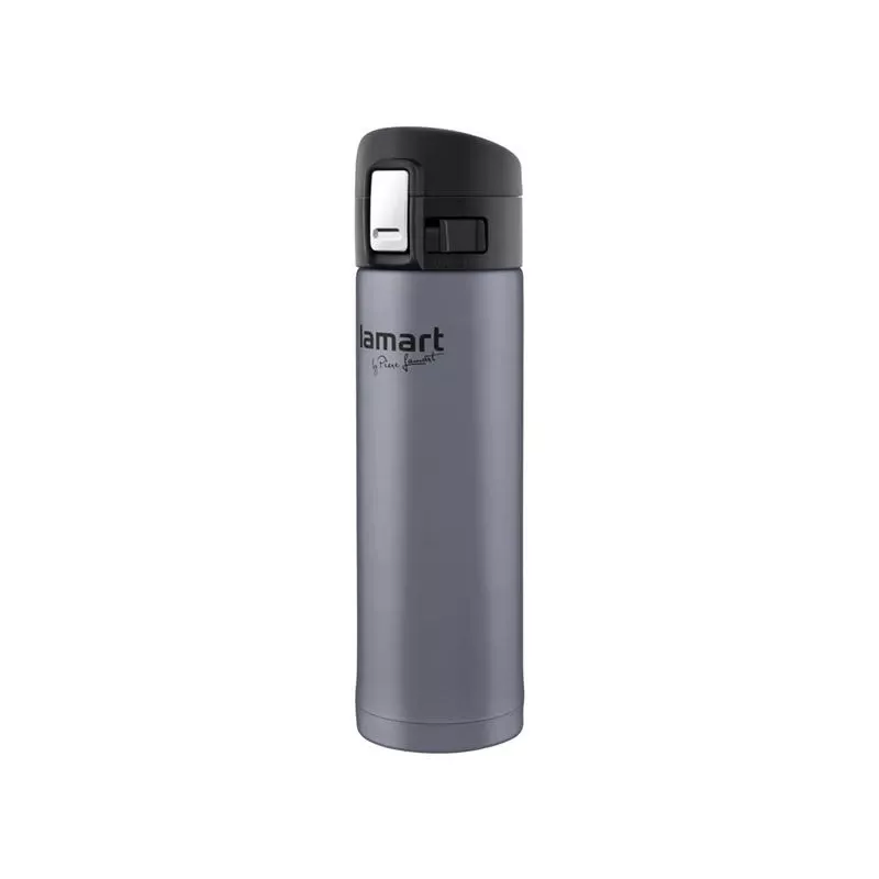 Termopuodis LAMART LT4044 0,42 L nerūdijančio plieno dvigubos sienelės vakuuminis, mygtuko dangteliu, Ø 6,4 cm
