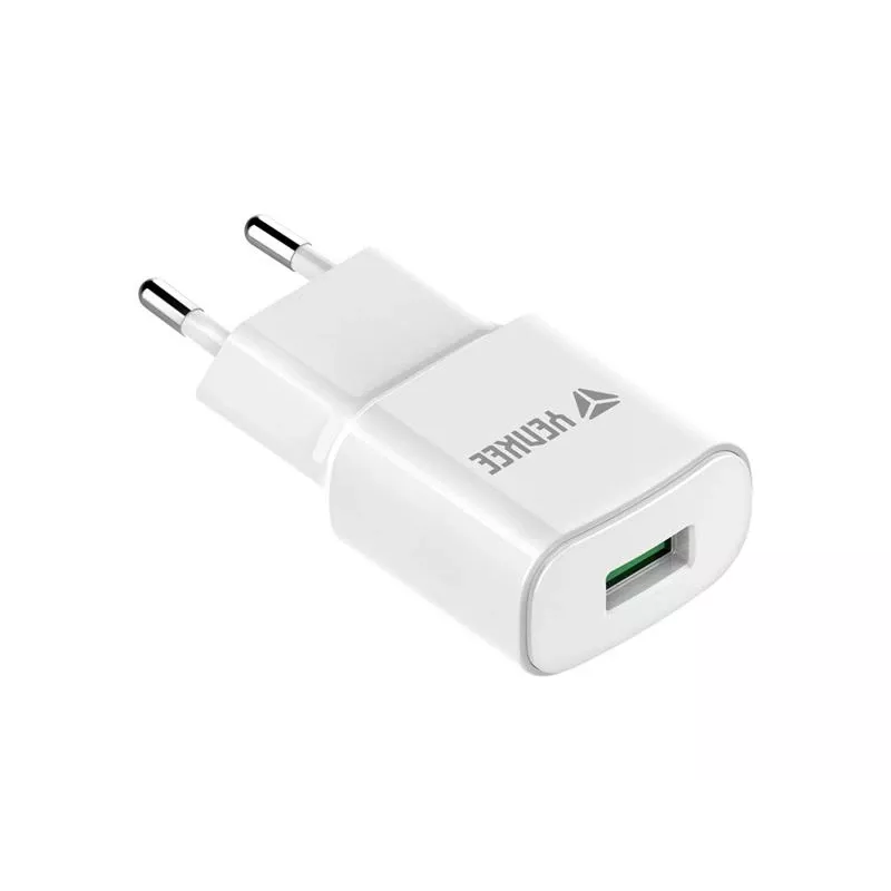 USB sieninis įkroviklis YENKEE YAC 2023WH 18W 3A Quick Charge 3.0