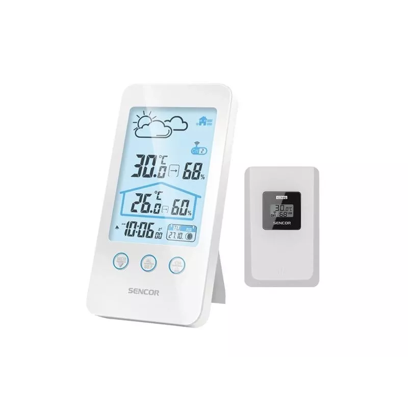Sencor SWS 3000 W belaidė orų stotelė su jutiklio įkrovimo dėklu, balta