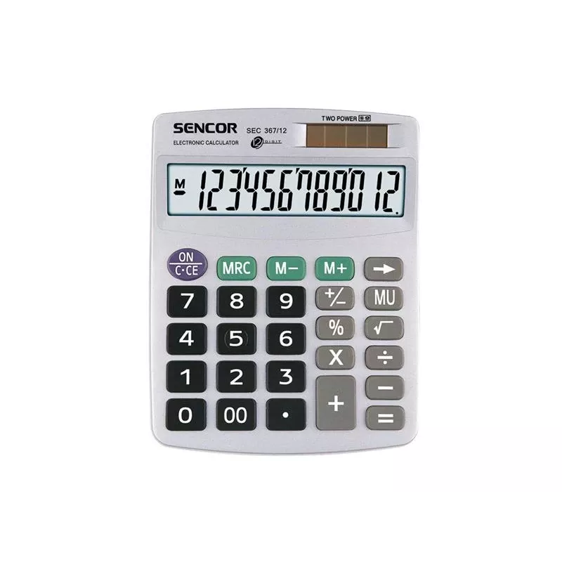 Skaičiuotuvas SENCOR 367/12 stalinis, 12 skaitmenų, LCD ekranas