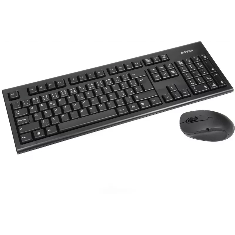 A4Tech 7100N belaidė klaviatūra ir pelė, RF, QWERTY anglų, juoda