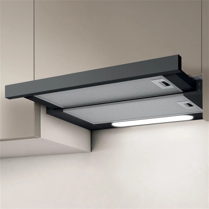 Įmontuojamas gartraukis Elica Elite 14 LUX 60 BL — 598 mm, 368 m³/h, aliuminio filtras, LED