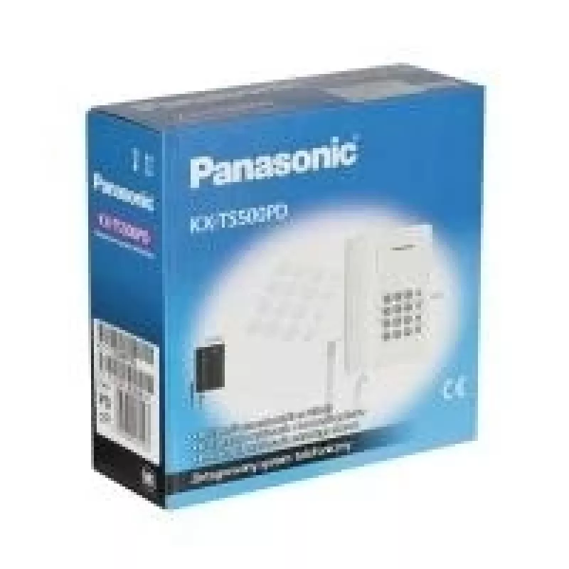 Laidinis telefonas Panasonic KX-TS500 juodas su skambučio numerio rodymu ir garsiakalbiu
