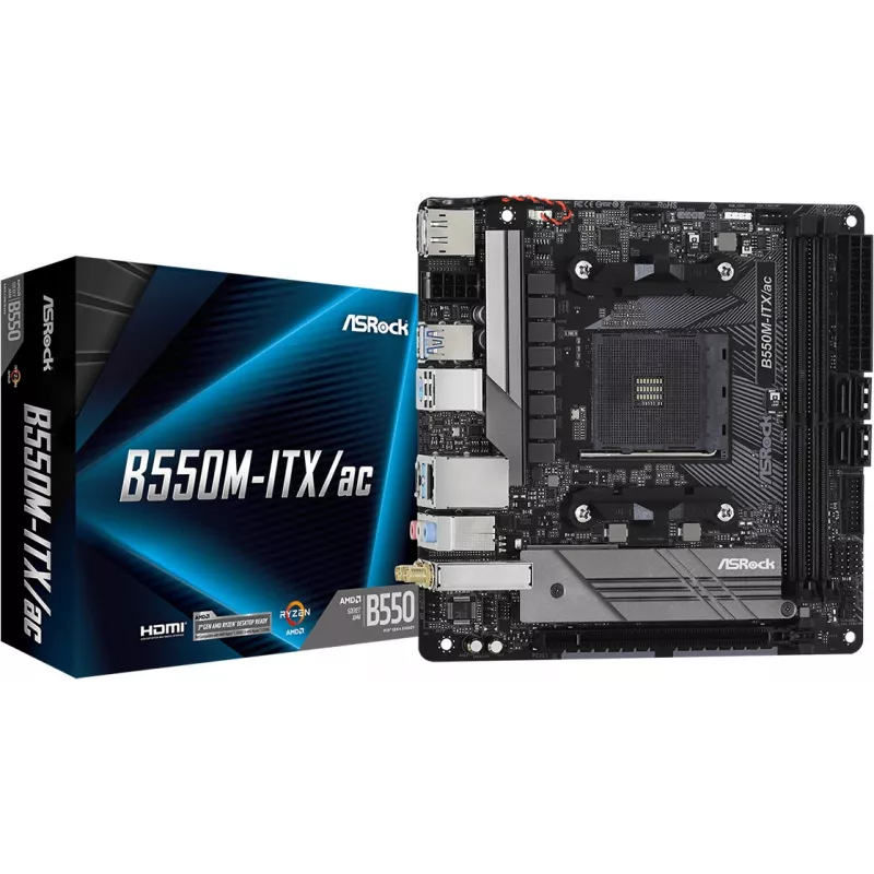 Motininė plokštė ASRock B550M-ITX/ac AMD B550 Socket AM4 mini ITX