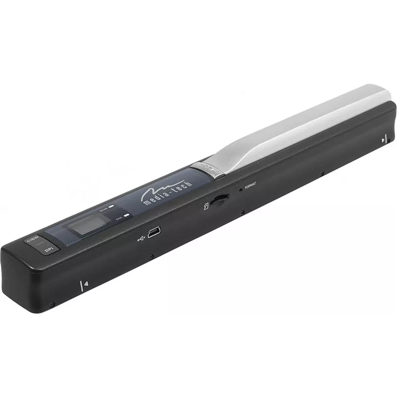 Rašiklinis skaitytuvas MEDIA-TECH MT4090, juodas, LED ekranas, USB 2.0, MicroSD, AAA baterija