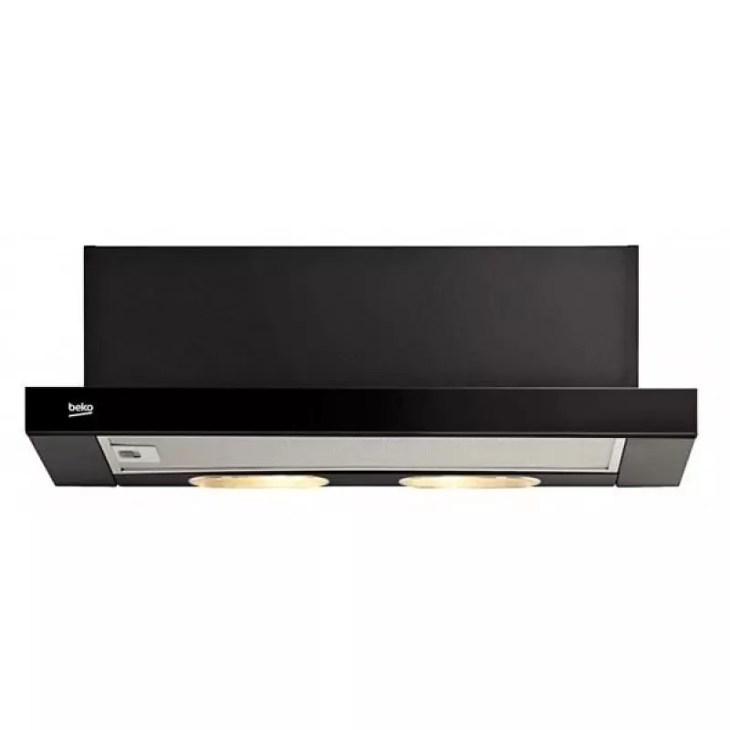 Pusiau įmontuojamas gartraukis BEKO CTB6250B, 600 mm, 420 m³/h, metaliniai riebalų filtrai, 2 greičiai, juodas
