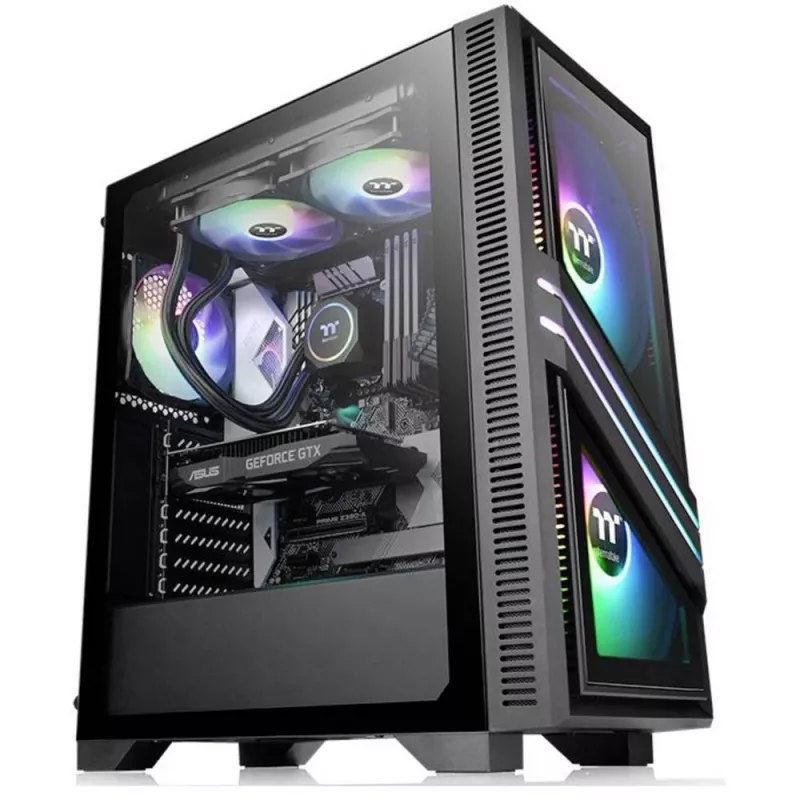 PC korpusas Thermaltake Versa T35 TG RGB Midi Tower juodas
