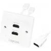 LogiLink AH0015 HDMI lizdas sienoje, 2 jungtys, baltas