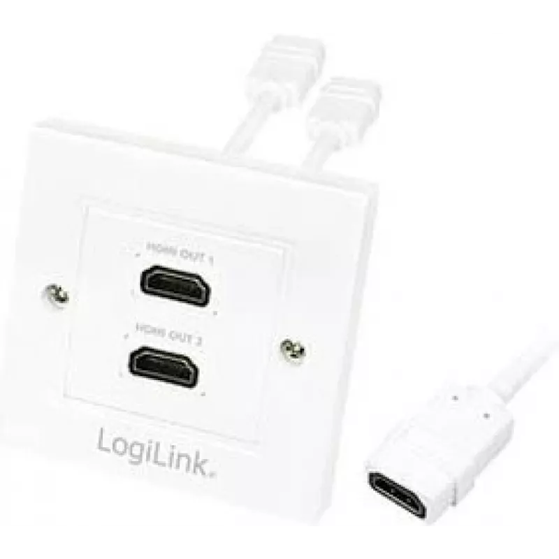LogiLink AH0015 HDMI lizdas sienoje, 2 jungtys, baltas