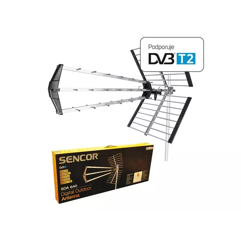 Antena SENCOR SDA 640 DVB-T 16 dB, 75 omų, 120 km
