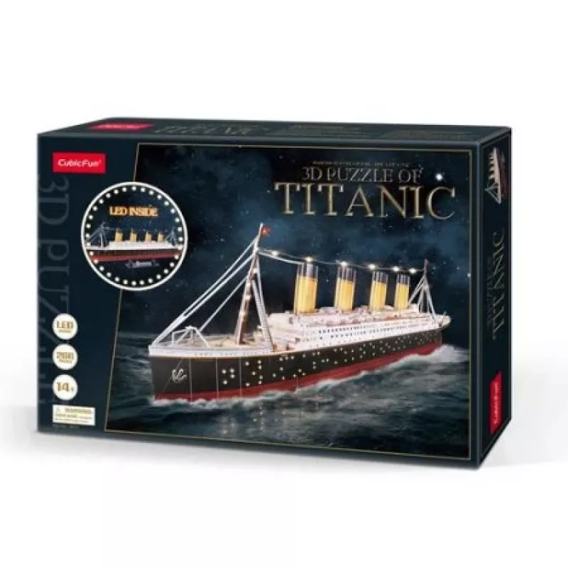 3D dėlionė CubicFun Titanikas su LED apšvietimu