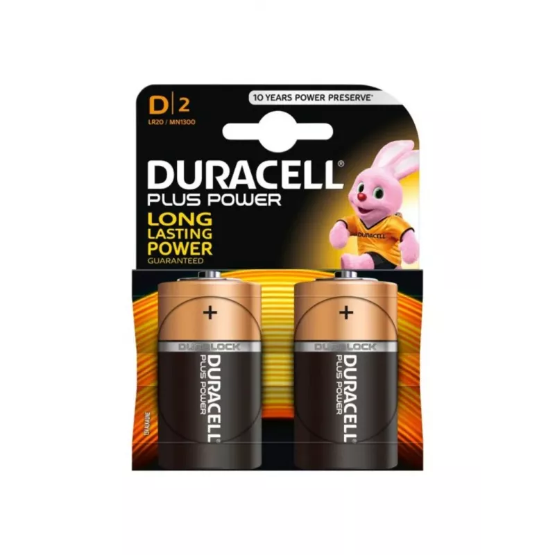 Baterijos Duracell Basic D (R20) – pakuotė po 2 vnt., cinko-anglies elementai