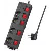 Prailginimo laidas LogiLink LPS251 1,5 m 4 AC lizdai juodas