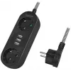 Prailginimo laidas LogiLink LPS262U 1,5 m 2 AC lizdai vidaus juodas