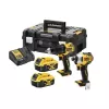 Belaidis elektrinių įrankių rinkinys DeWalt DCK2062M2T — 18V, gręžtuvas DCD709 + smūginis suktuvas DCF809 1/4 colio, 2×4.0Ah akumuliatoriai, dėklas TSTAK II