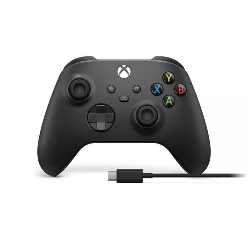 Microsoft Xbox Wireless Controller Black + USB-C laidas – žaidimų pultas, skirtas PC, Xbox One, Xbox One S, Xbox One X, Xbox Series S, Xbox Series X