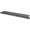 Paskirstymo panelė LANBERG PPS5-0024-B 24 prievadų CAT5e, metalinė, 0,5U, 445×99×22,3 mm, juoda