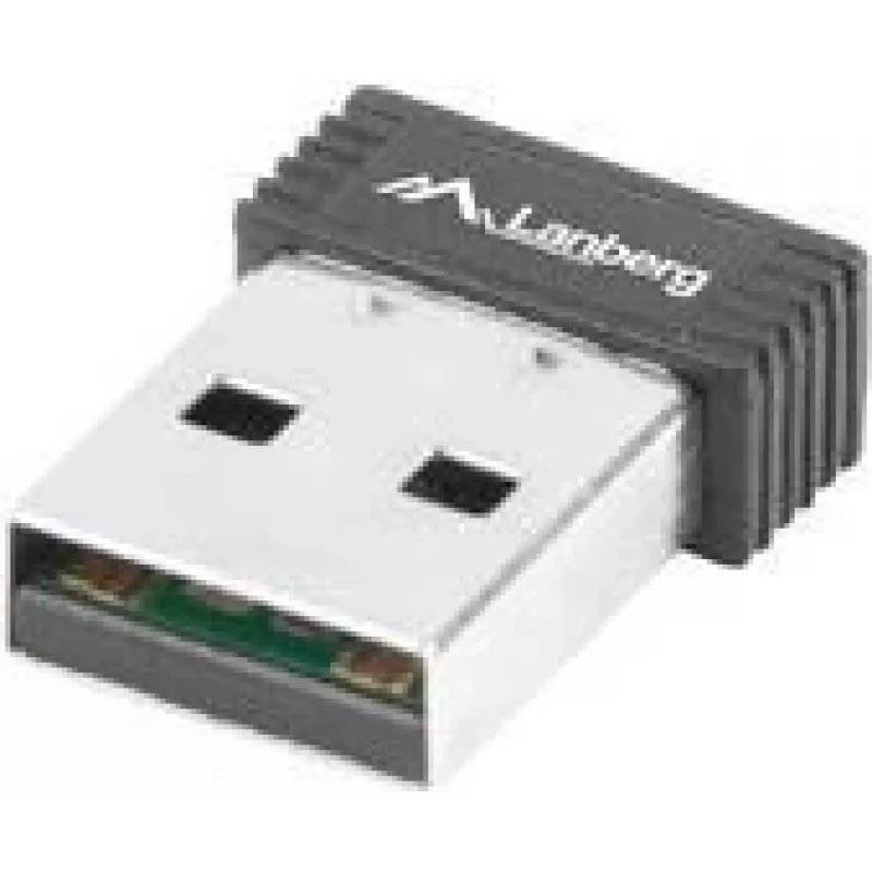 Belaidis USB WLAN adapteris LANBERG NC-0150-WI — 150 Mbit/s, išorinė 2 dBi antena, juoda