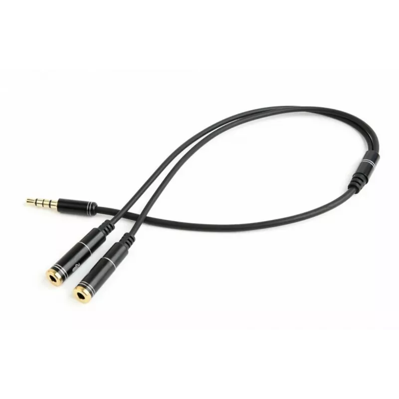 Garso adapteris Gembird CCA-417M 2×3,5 mm kištukas į 3,5 mm lizdą, 0,2 m, juodas
