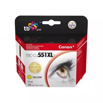 Rašalo kasetė TB Kompat. S Canon CLI-551XL YL Geltona