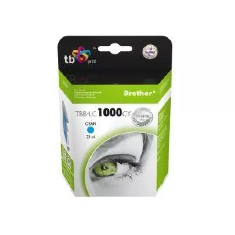 Rašalo kasetė TBB-LC1000CY (Brother LC1000CY) Cian 100% nauja