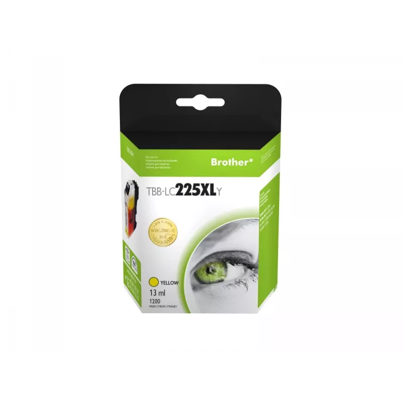 Ink. Kaz. TB rašalinė kasetė, suderinama su Brother LC225XL, geltona, nauja