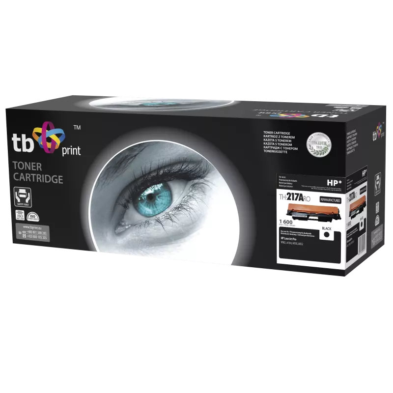 Toneris TB Suderinamas su HP CF217A LJ 104, Juodas, Atgamintas
