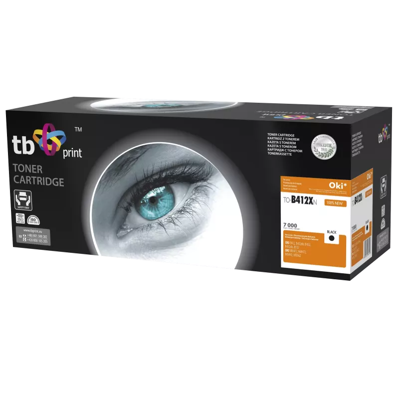 Toner TB Kompat. S OKI B412/B432, Juoda, Naujas 412XN