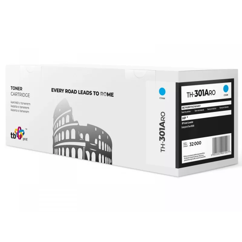 TB Print TH-301ARO regeneruotas tonerio kasetė HP CF301A (827A) Color LaserJet M880 spausdintuvui, 32000 psl., žydra