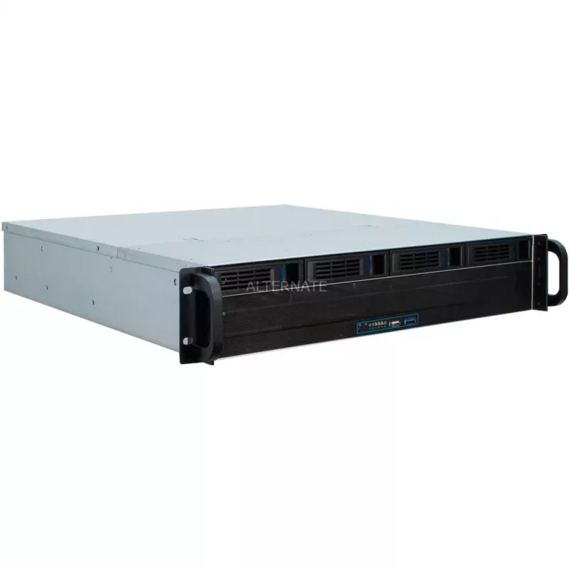 Serverio korpusas Inter-Tech 2U 2404L stelažinis juodas, pilkas