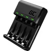 Green Cell GC VitalCharger USB įkroviklis, 4 lizdai, AA/AAA, USB maitinimas, juodas