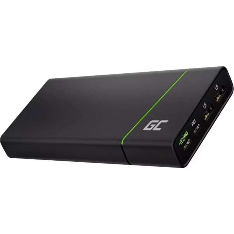 Nešiojama baterija Green Cell PowerPlay Ultra 26800 mAh, 128 W išėjimo galia, Quick Charge 3.0, 2x USB-C, 2x USB-A, grafitas