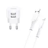 usams Charger T20 2x USB 2.1A su Lightning laidu – kišeninis sieninis įkroviklis