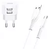 Įkroviklis usams XTXLOGT18TC05 su 2x USB prievadais ir integruotu USB‑C laidu, 2,1 A išėjimas